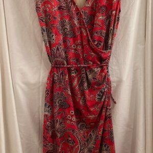Gorgeous, red wrap, paisley, Ralph Lauren dress. Size large.